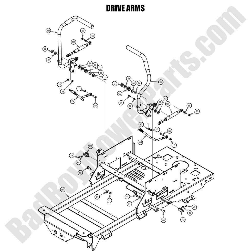 2512 - Bad Boy Mower Parts Lookup > 2021 > ZT Elite > Drive Arms